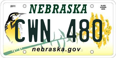 NE license plate CWN480