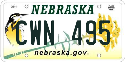 NE license plate CWN495