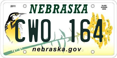 NE license plate CWO164