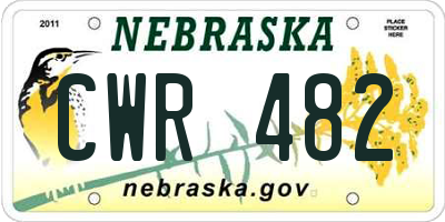 NE license plate CWR482