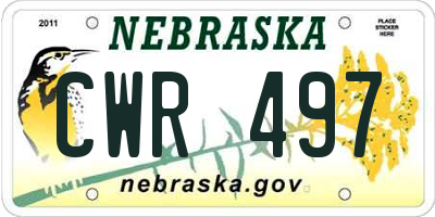 NE license plate CWR497