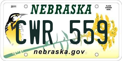 NE license plate CWR559