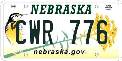 NE license plate CWR776