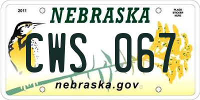 NE license plate CWS067