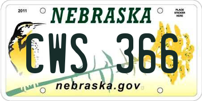 NE license plate CWS366
