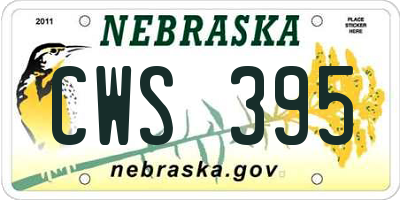 NE license plate CWS395