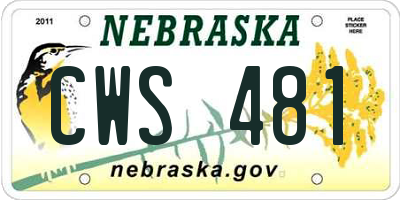 NE license plate CWS481