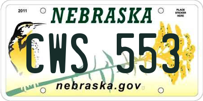 NE license plate CWS553
