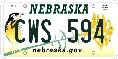 NE license plate CWS594