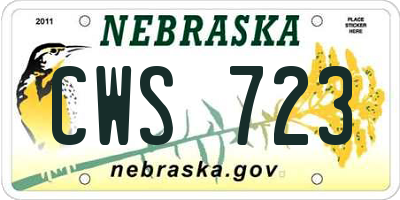 NE license plate CWS723