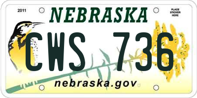 NE license plate CWS736