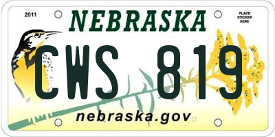 NE license plate CWS819