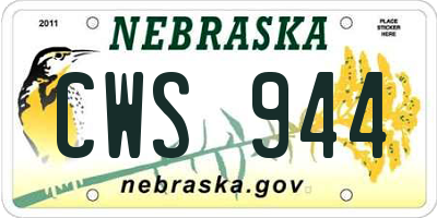 NE license plate CWS944