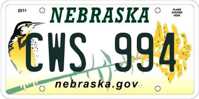 NE license plate CWS994