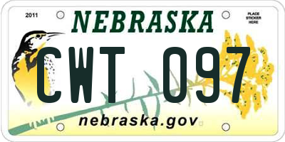 NE license plate CWT097