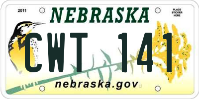 NE license plate CWT141