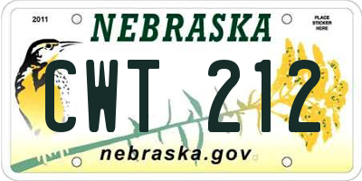 NE license plate CWT212
