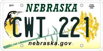 NE license plate CWT221