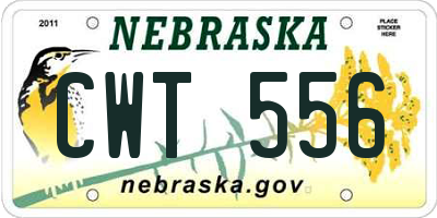 NE license plate CWT556