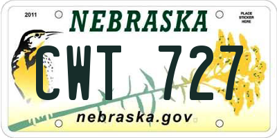 NE license plate CWT727