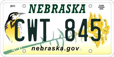 NE license plate CWT845