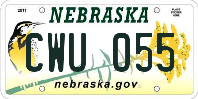 NE license plate CWU055