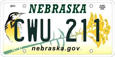 NE license plate CWU211