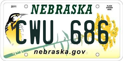 NE license plate CWU686
