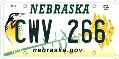NE license plate CWV266