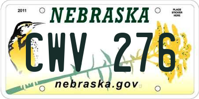 NE license plate CWV276