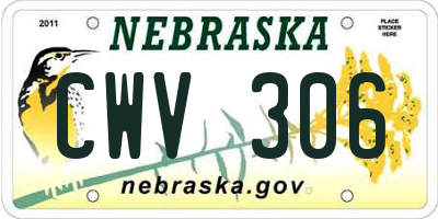 NE license plate CWV306