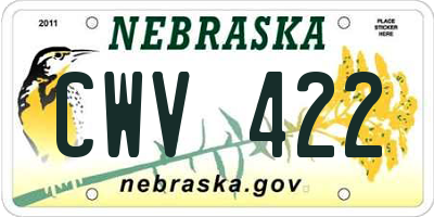 NE license plate CWV422