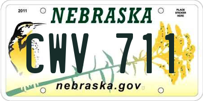NE license plate CWV711