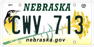 NE license plate CWV713