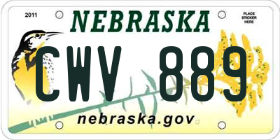 NE license plate CWV889