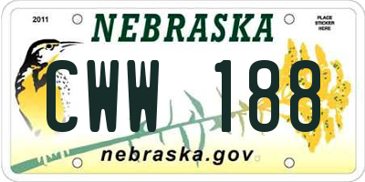 NE license plate CWW188