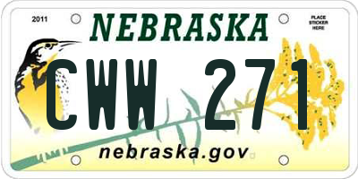 NE license plate CWW271