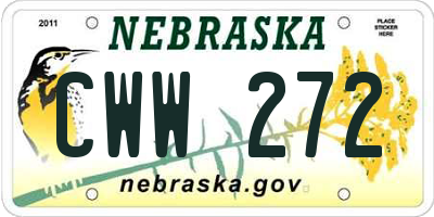 NE license plate CWW272
