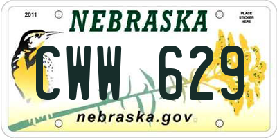 NE license plate CWW629