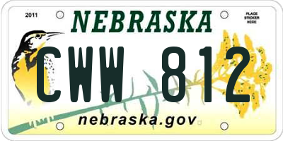 NE license plate CWW812