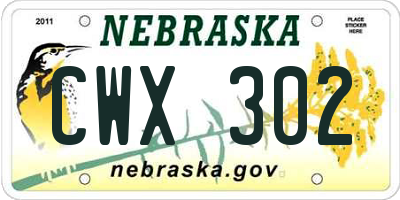 NE license plate CWX302
