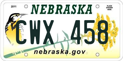 NE license plate CWX458