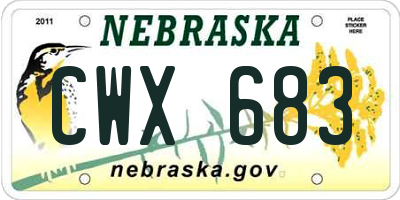 NE license plate CWX683