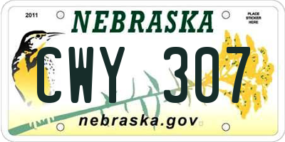 NE license plate CWY307