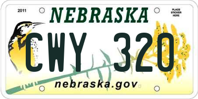 NE license plate CWY320