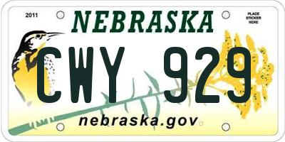 NE license plate CWY929