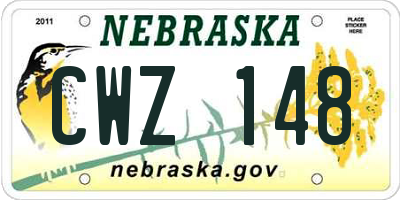 NE license plate CWZ148