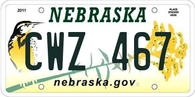 NE license plate CWZ467