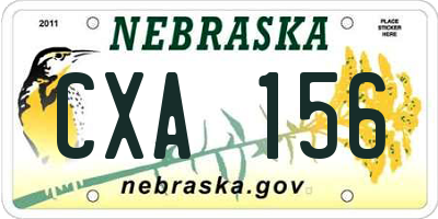 NE license plate CXA156