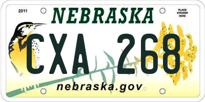 NE license plate CXA268